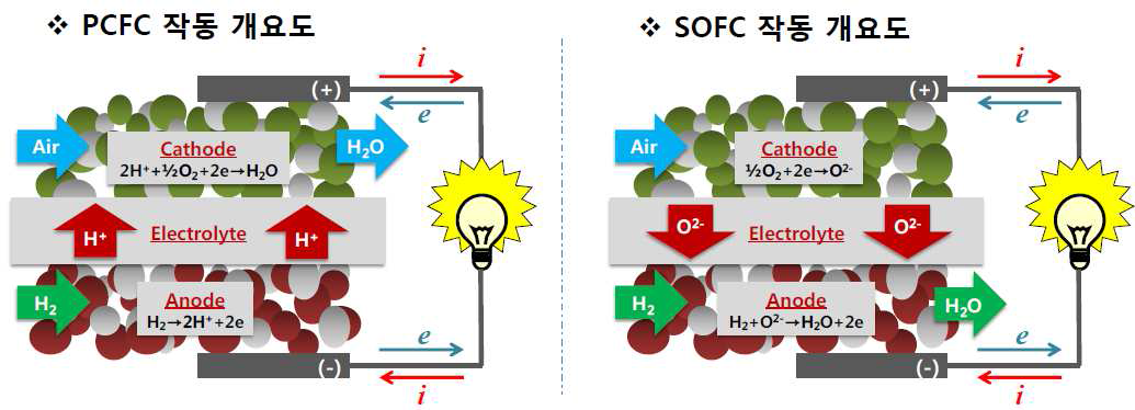 Protonic ceramic fuel cell 작동원리 및 구성요소별 특성