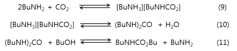 이산화탄소와 부틸아민의 반응식