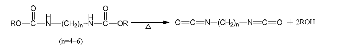 디우레탄의 열분해 반응에 의한 디이소시아네이트 합성.