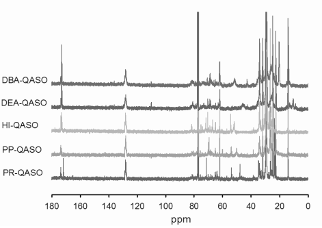 QASO의 13C-NMR 분석.