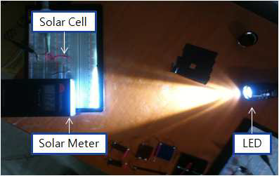 태양전지를 이용한 광센싱 구현사진