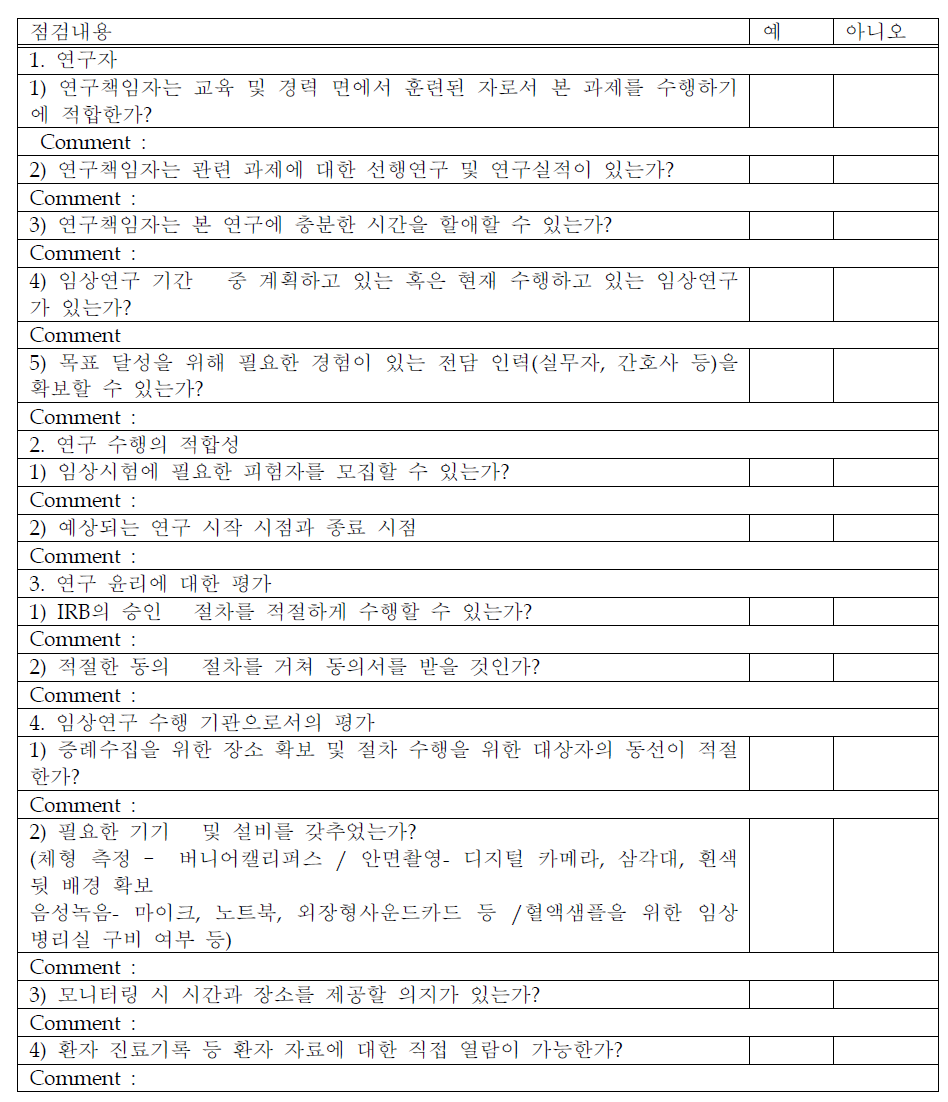 공모기관 실태조사 점검표