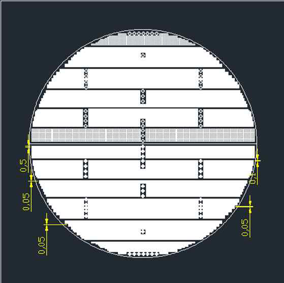 마이크로 구조체 제작을 위한 골드 마스크 제작용 CAD 설계 design type 2