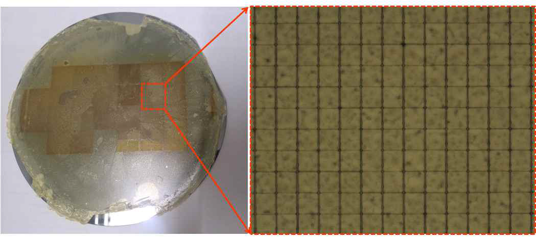 적층된 PCL 폴리머 필름의 x-ray synchrotron 노광 결과