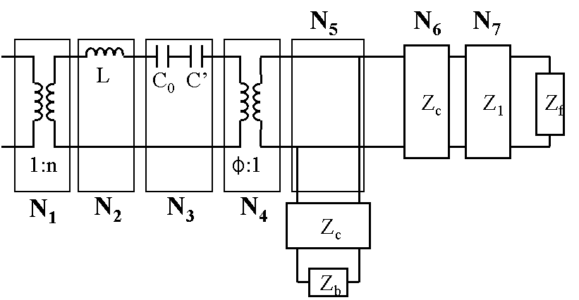 The equivalent circuit of an electrical matching transducer based on KLM model