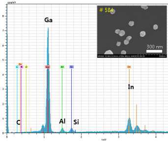InGaN 나노입자에 대한 EDS 데이터
