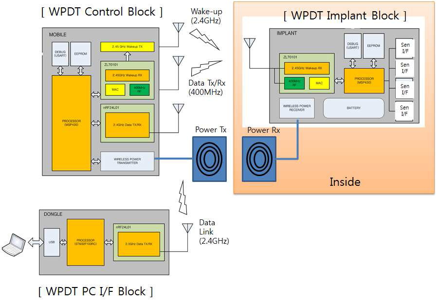 1차(2단계) 뇌센서용 WPDT 시스템 구성도