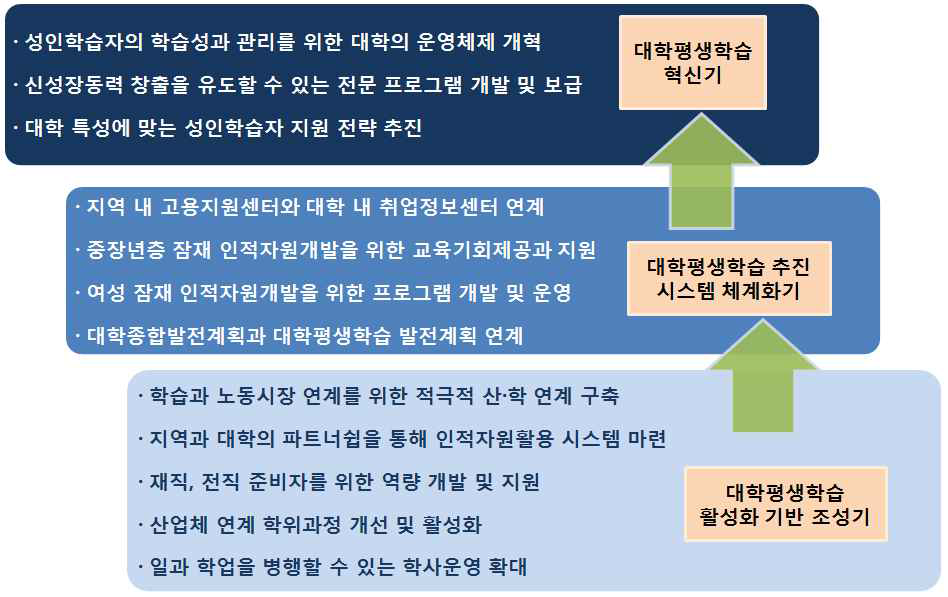 대학 수준의 정책과제 추진을 위한 로드맵