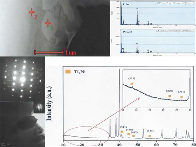 Ti-2wt% Ni시편의 TEM 특성분석 결과