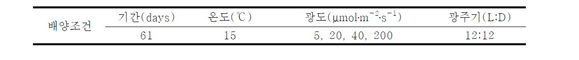 개꼬시래기 단편 배양 조건