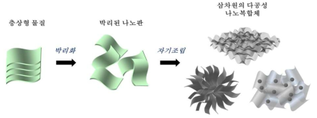 본 연구에서 제안하는 구형 및 다공성 그래핀 전극소재의 모식도