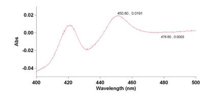 membrane 수준에서의 Fe2+􎻟CO difference 스펙트럼