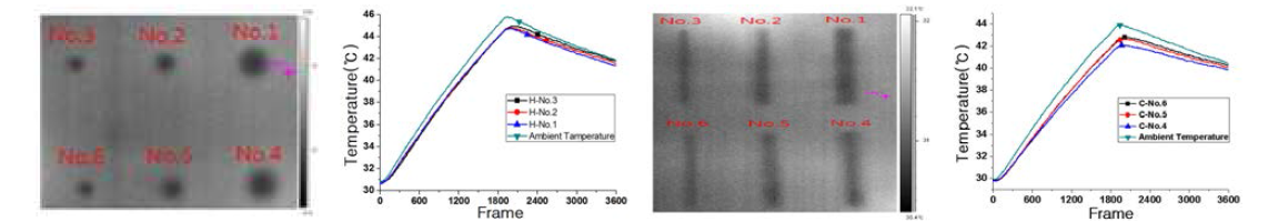 내⋅외부 결함에 대한 화상 및 온도구배 그래프(2)