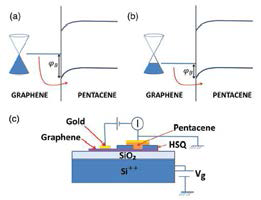 그래핀/펜타신 hybrid transistor, Physical review B,035435(2013)
