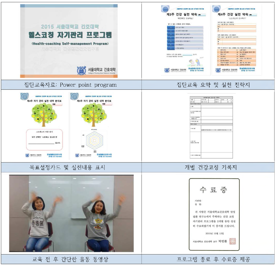 건강코칭 자기관리 프로그램의 효과 향상을 위한 자료개발