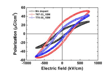 Mn 도핑한 BF-BT 박막의 강유전 특성 측정