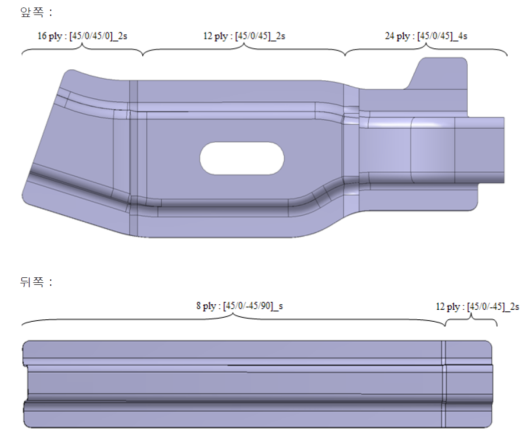 상부 사이드 론저론(Upper Side Longeron) 적층 패턴