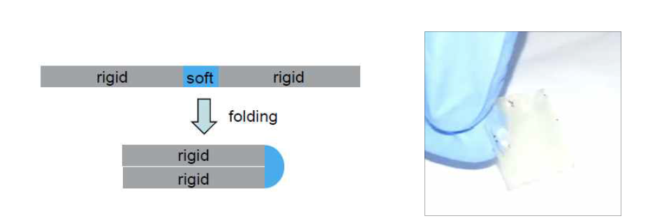 Rigid-Soft 하이브리드 구조를 이용한, Foldable 기판
