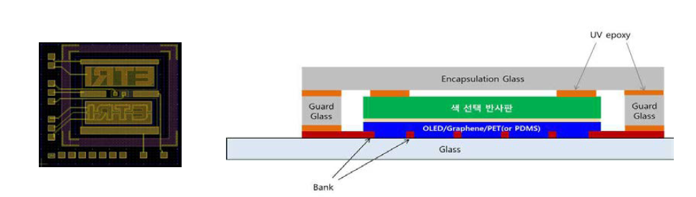 반사형 OLED 세그먼트 패널의 설계도 및 구조