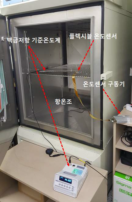 플렉시블 온도센서의 교정 셋업