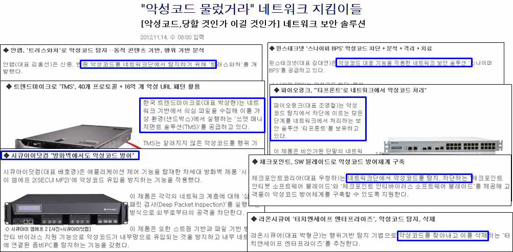 악성코드 차단 보안 장비 뉴스 기사 (아이뉴스24)