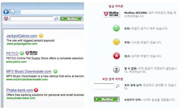 McAfee사의 SiteAdvisor 제품 설명 자료