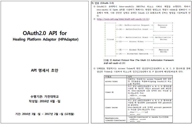 사용자 등록과 관련된 OAuth2 RESTful Open API