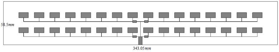 X대역 2 ×16 마이크로스트립 패치 배열 안테나 모델링