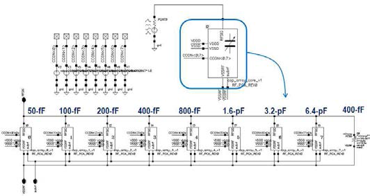 8-bit capacitor bank