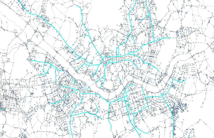 버스 전용차선을 포함한 네트워크 (서울시 중심)
