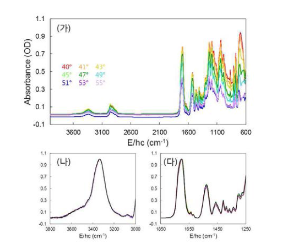 PET에 코팅된 polyurethane acrylate의 ATR spectra.