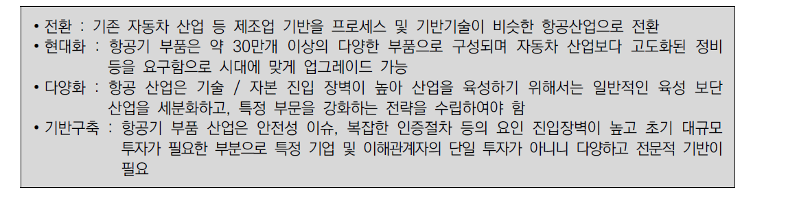 인천항공산업과 스마트 전문화 4대 특징