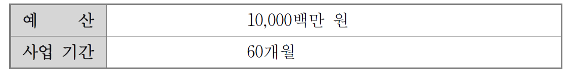 사업기간 및 예산 – 의료서비스를 위한 혼합현실 디바이스 개발