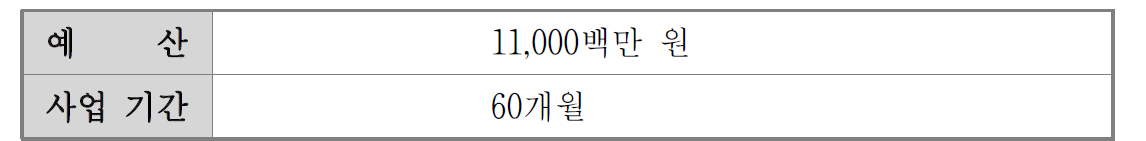 사업기간 및 예산 – 빅데이터 기반의 맞춤형 의료서비스 플랫폼 구축