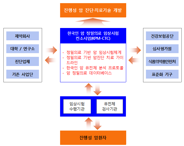 진행성 암 진단·치료기술 개발사업 추진개념도