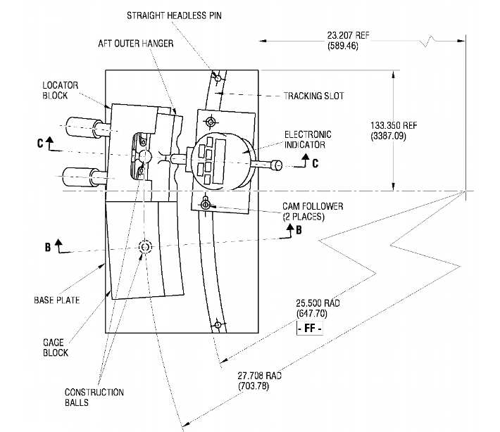 GE90 엔진 Turbine Center Frame After Outer Hanger Inspection Fixture