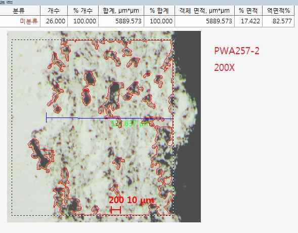 PWA257-2 코팅 – Porosity 검사