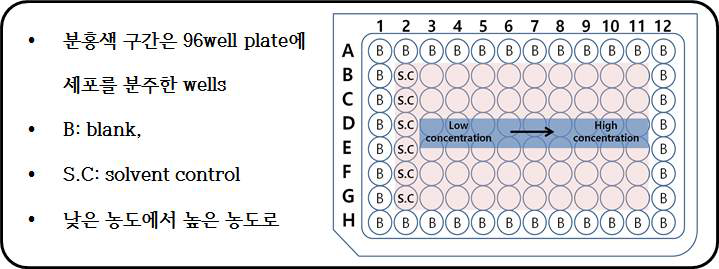 96 well plate에서 실험구성