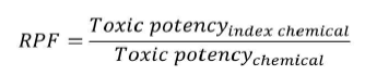 상대적독성계수(RPF) 산출식