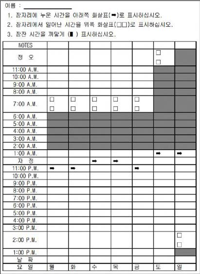 수면일지 (Sleep diaries)