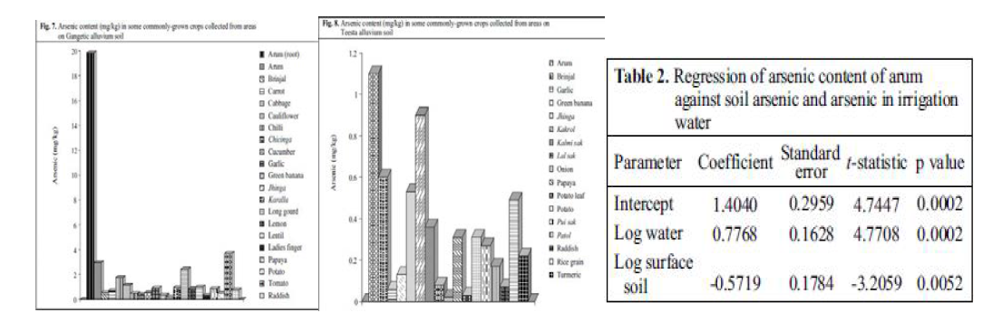 농경지 토양 및 물 중 비소와 농작물 함유 비소간의 관련성 연구 사례