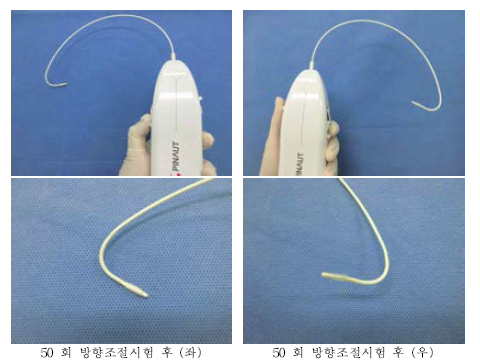 경막외카테터의 방향피로시험 결과