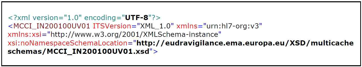XML Snippet: ICSR 헤더