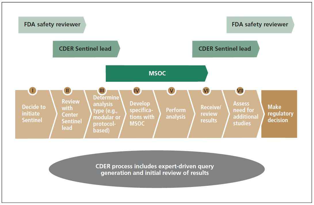 CDER Mini-Sentinel pilot 프로세스 흐름의 FDA 참여