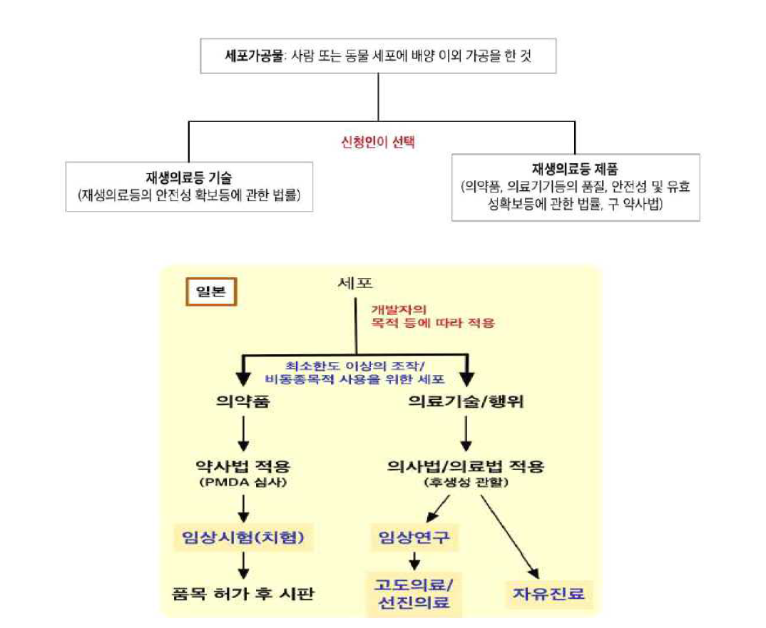 일본 재생의료등 제품과 재생의료 구분에 대한 법적 정의