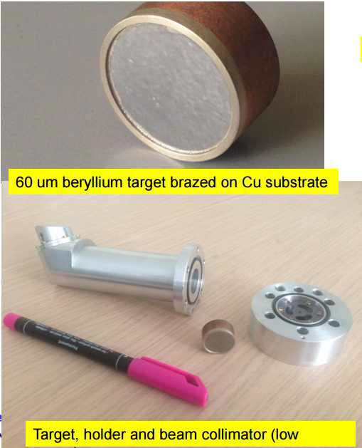 Beryllium target with 60 μm was brazed on the copper substrate.