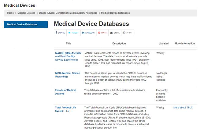 US FDA 부작용 관련 데이터베이스