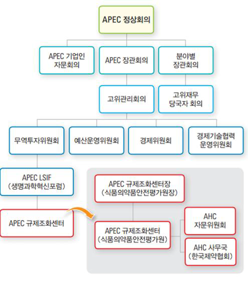 APEC 내 조직도 및 AHC 위치