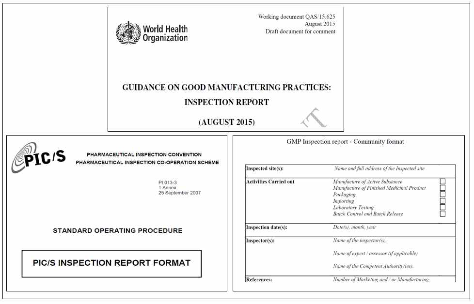 EMA와 FDA 등의 국제조화에 의해 PIC/S와 WHO 등에서 발간되고 있는 GMP 실사와 관련한 문서들.
