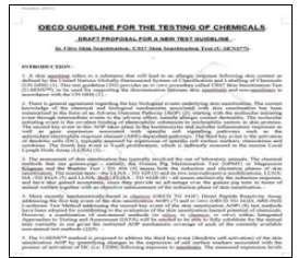 OECD Draft proposal Test Guideline In Vitro skin sensitization: U937 Skin Sensitization Test (U-SENSTM)